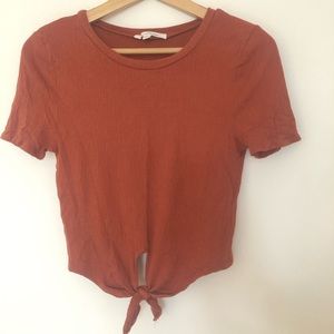 Love Tree Cropped T-shirt in Rust